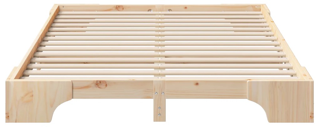 vidaXL Κρεβάτι δαπέδου με αποθήκευση Καφέ 140 x 210 εκ. ξύλο