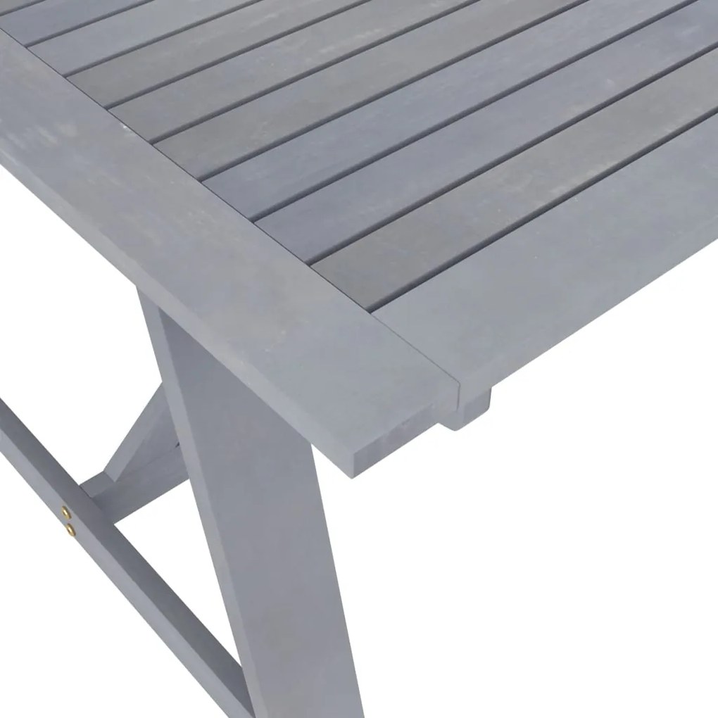 vidaXL Τραπεζαρία Κήπου Γκρι 206 x 100 x 74 εκ. από Μασίφ Ξύλο Ακακίας