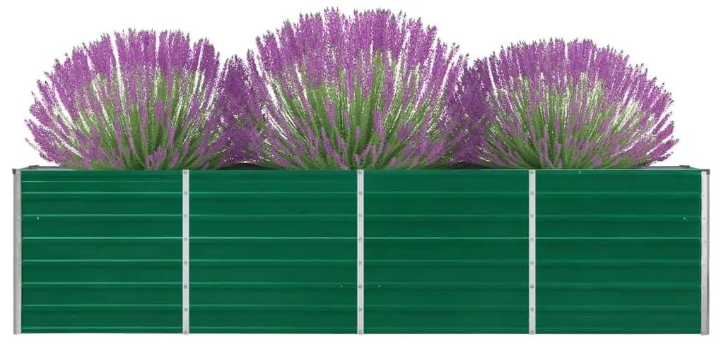 vidaXL Ζαρντινιέρα Ψηλή Πράσινη 320x40x77 εκ. Γαλβανισμένος Χάλυβας