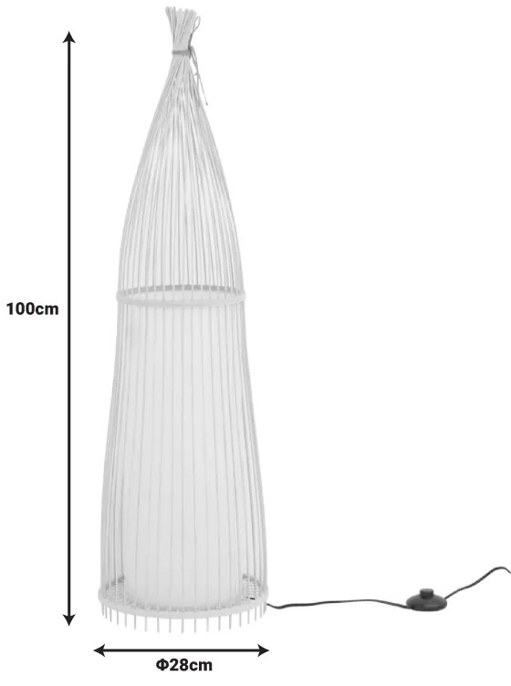Φωτιστικό δαπέδου Florance Inart Ε27 μπαμπού σε φυσική απόχρωση Φ28x100εκ (1 τεμάχια)
