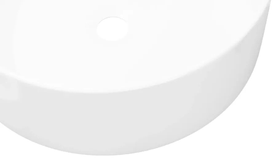 vidaXL Νιπτήρας Στρογγυλός Λευκός 40 x 15 εκ. Κεραμικός