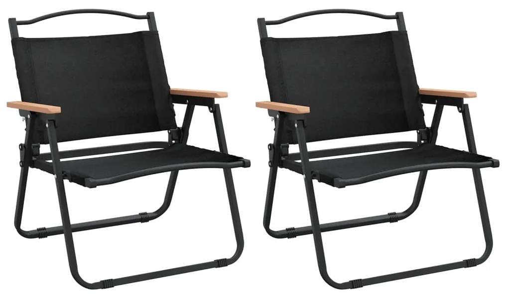 vidaXL Καρέκλες Κάμπινγκ 2 τεμ. Μαύρες 54 x 43 x 59 εκ. Ύφασμα Oxford