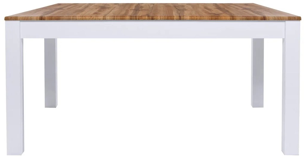 Τραπέζι Boston AS135, Άσπρο, Wotan δρυς, 76x90x160cm, 50 kg, Επιμήκυνση, Ξύλο, Ινοσανίδες μέσης πυκνότητας | Epipla1.gr
