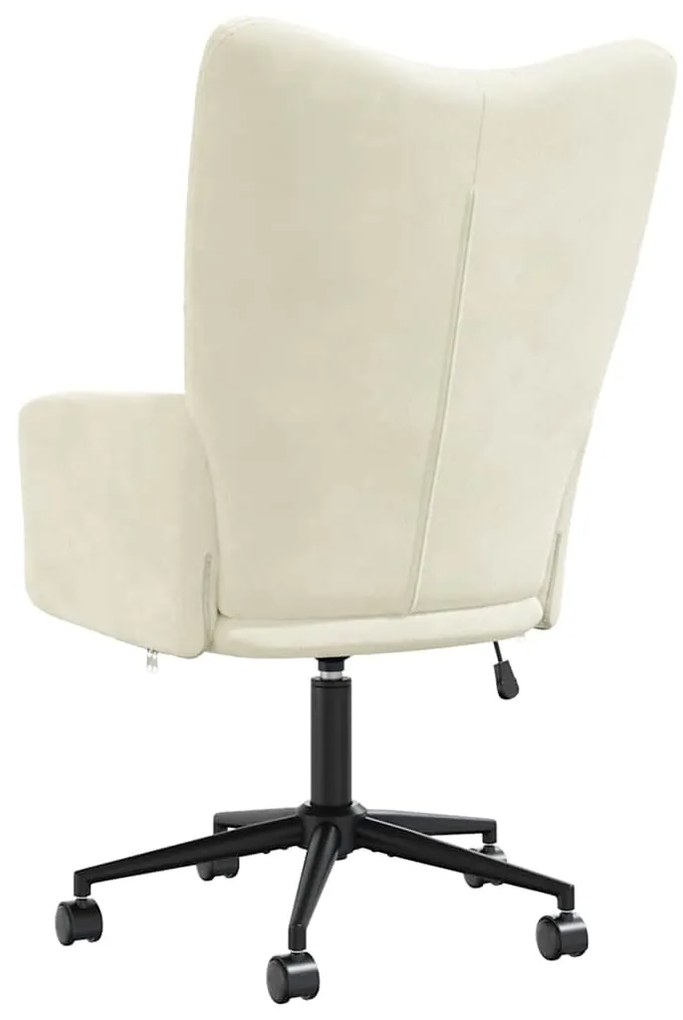 vidaXL Πολυθρόνα Relax Λευκό Κρεμ Βελούδινη