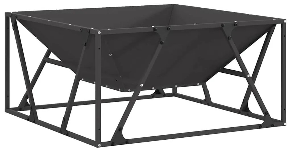 vidaXL Φωτιά Μαύρο 80 x 80 x 40 cm Κρύα έλαση από χάλυβα