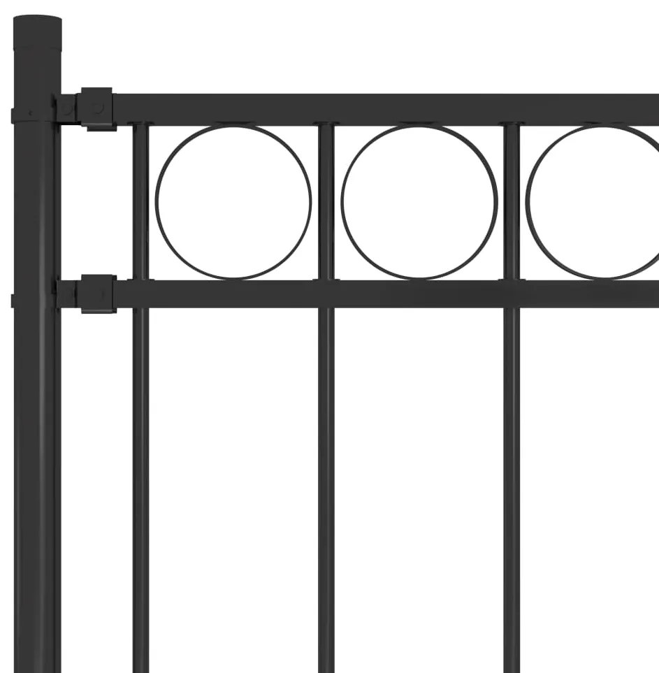 vidaXL Φράχτης Κήπου Ατσάλινος Μαύρος 1,81x1 μ.