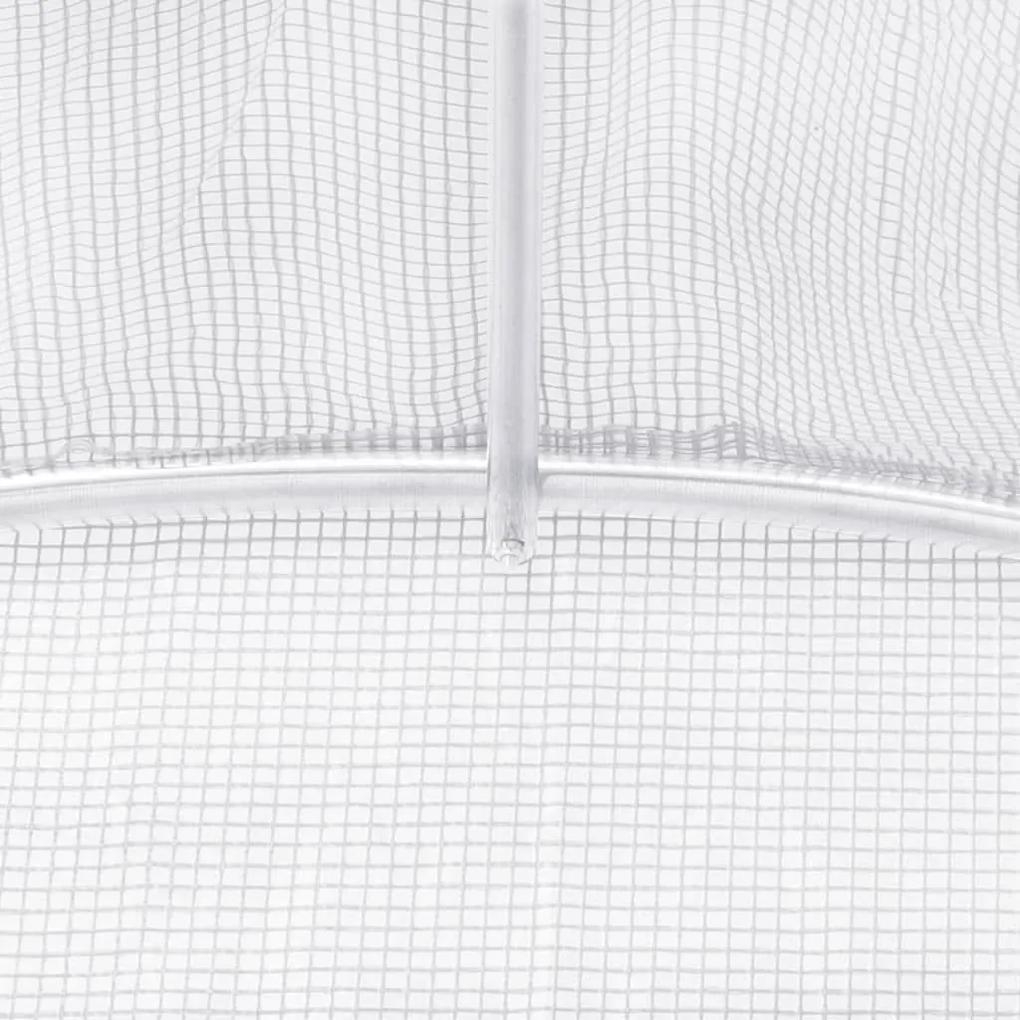 Θερμοκήπιο με Ατσάλινο Πλαίσιο Λευκό 144 μ² 24 x 6 x 2,85 μ. - Λευκό