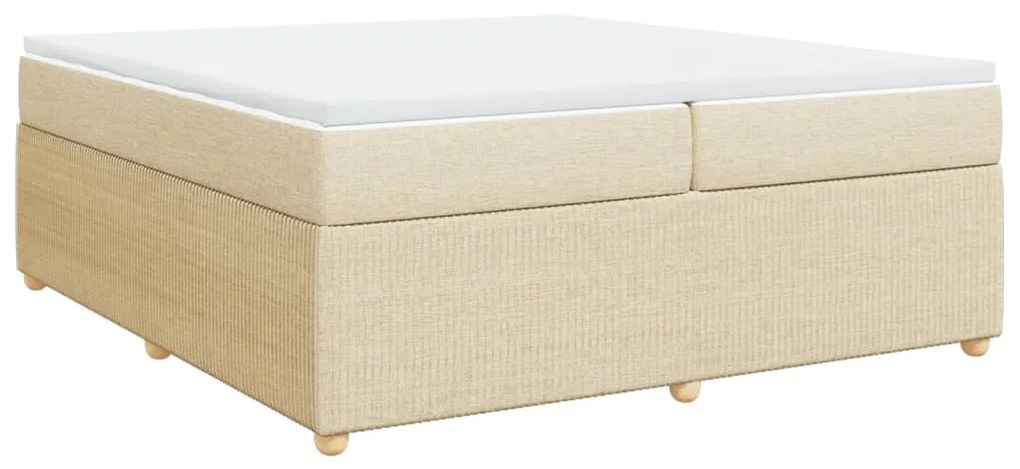 ΚΡΕΒΑΤΙ BOXSPRING ΜΕ ΣΤΡΩΜΑ ΚΡΕΜ 200X200 ΕΚ. ΥΦΑΣΜΑΤΙΝΟ 3285600