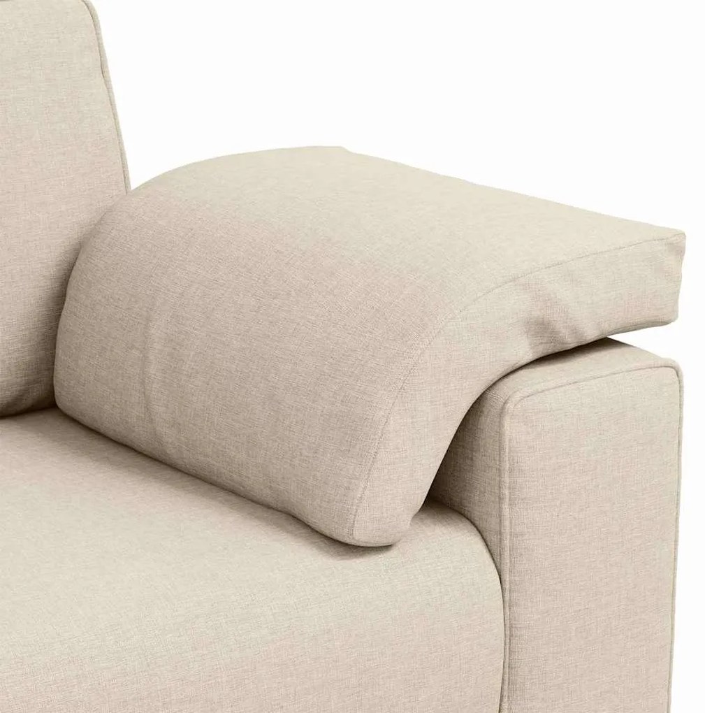 vidaXL Καναπές Μπεζ 160 x 77 x 82 εκ Ύφασμα μείγματος λινών