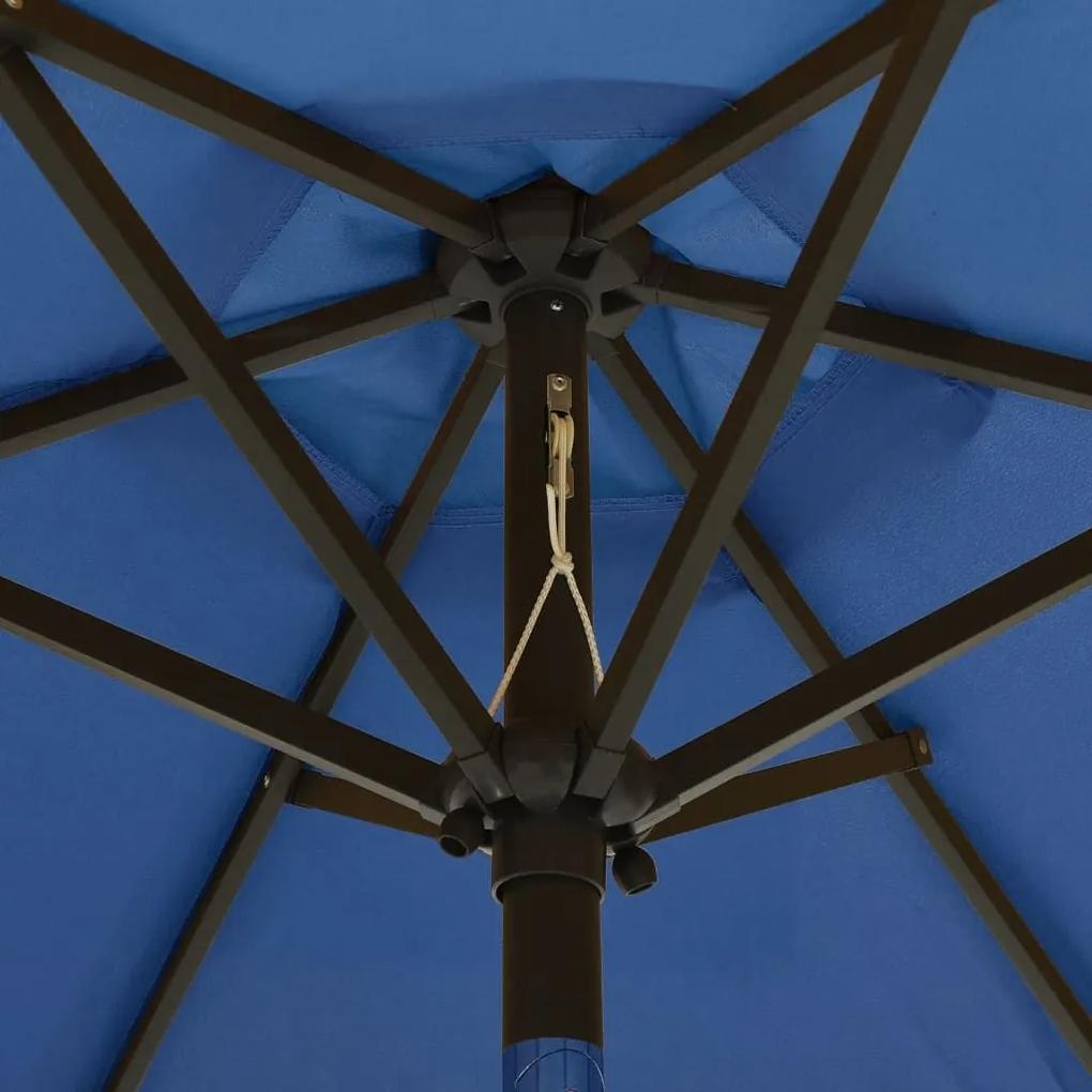 Ομπρέλα με LED Αζούρ Μπλε 200 x 211 εκ. Αλουμινίου - Μπλε