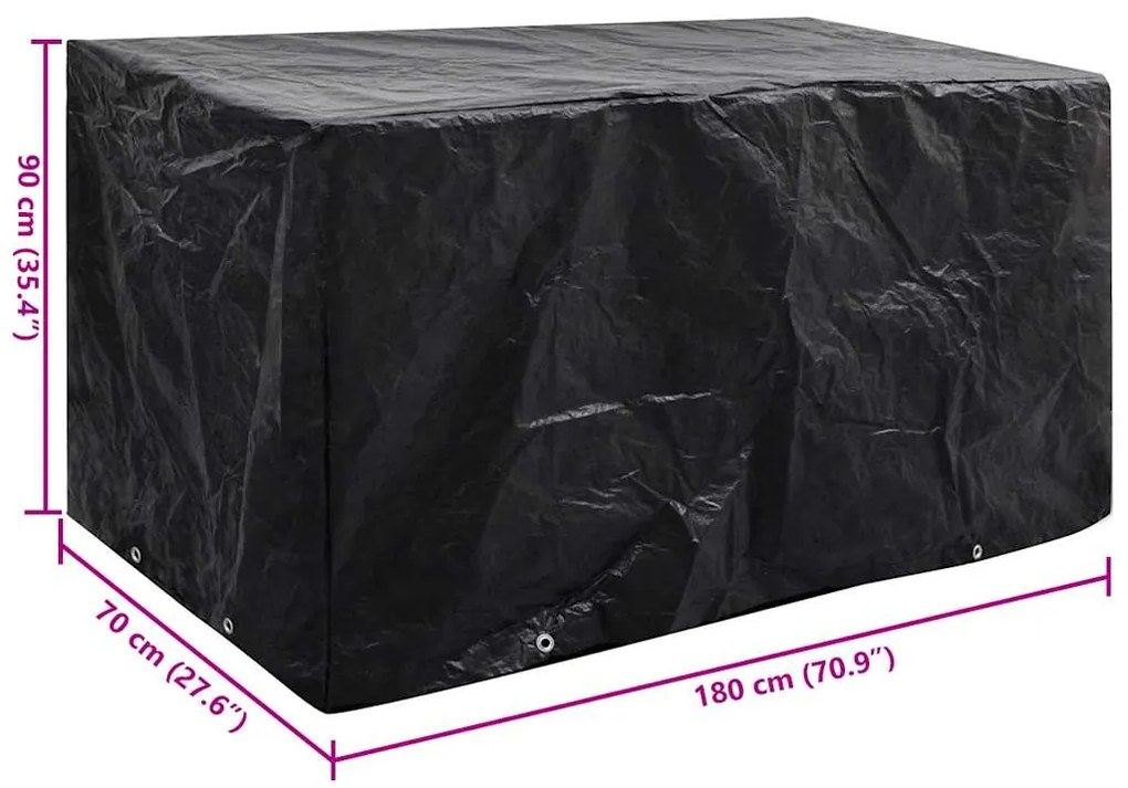 vidaXL Κάλυμμα Επίπλων Κήπου με 8 Κρίκους 180 x 70 x 90 εκ.
