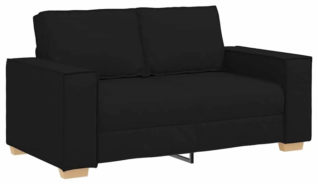 vidaXL Καναπές 3 pcs Μαύρο Ύφασμα μείγματος λινών