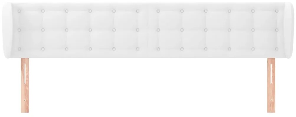 vidaXL Κεφαλάρι με Πτερύγια Λευκό 183x23x78/88 εκ. Συνθετικό Δέρμα