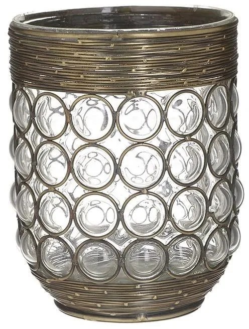 Κηροπήγιο 3-70-571-0137 Gold Δ16Χ22 Inart Glass