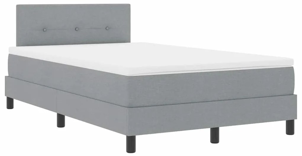 vidaXL Κρεβάτι box spring με στρώμα Ανοιχτό γκρι 120 x 190 cm ύφασμα
