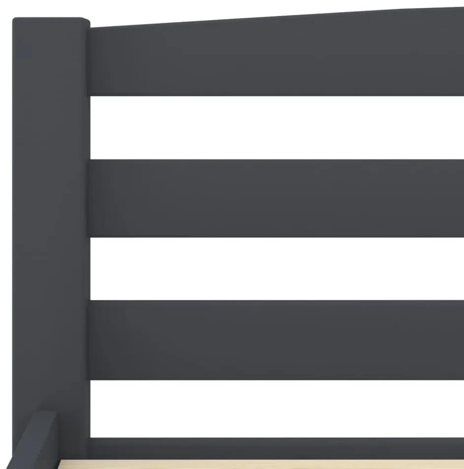 Πλαίσιο Κρεβατιού Σκούρο Γκρι 160 x 200 εκ. Μασίφ Ξύλο Πεύκου - Γκρι