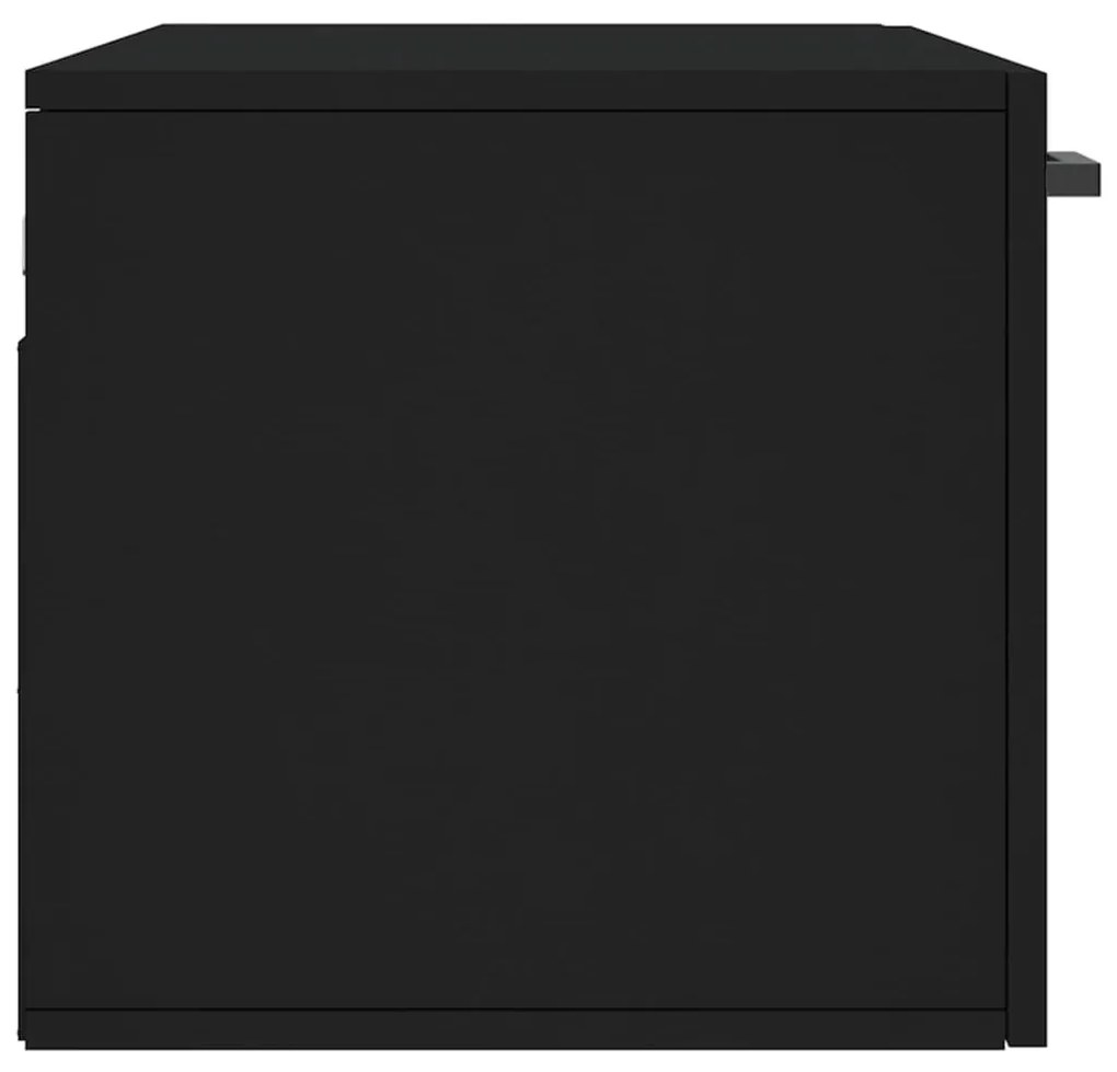 vidaXL Ντουλάπι Τοίχου Μαύρο 80 x 36,5 x 35 εκ. από Επεξεργασμένο Ξύλο