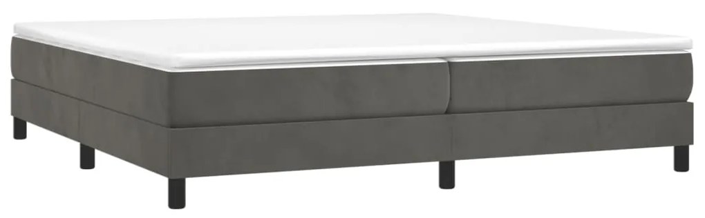 vidaXL Κρεβάτι Boxspring με Στρώμα Σκούρο Γκρι 200x200 εκ. Βελούδινο