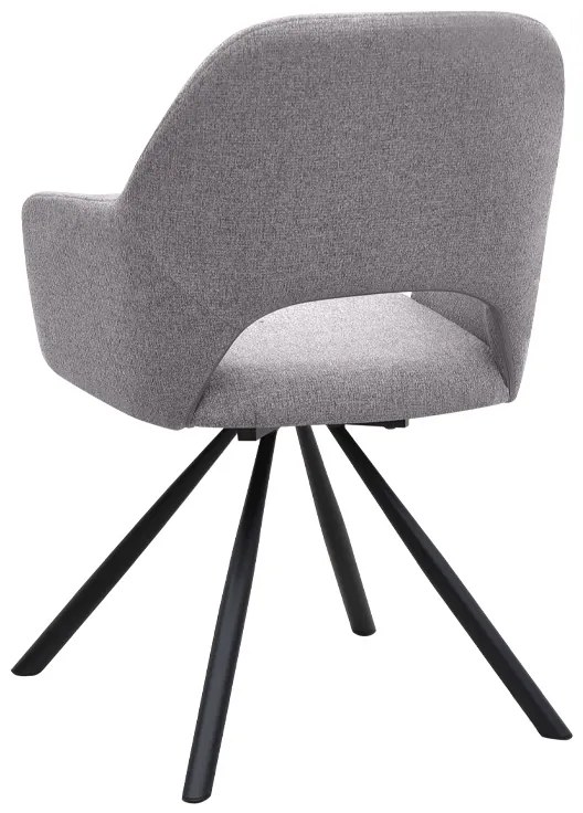 Πολυθρόνα τραπεζαρίας Gabriel Megapap ανοιχτό μπεζ ύφασμα - μεταλλικό μαύρο πόδι 58x60x85εκ.