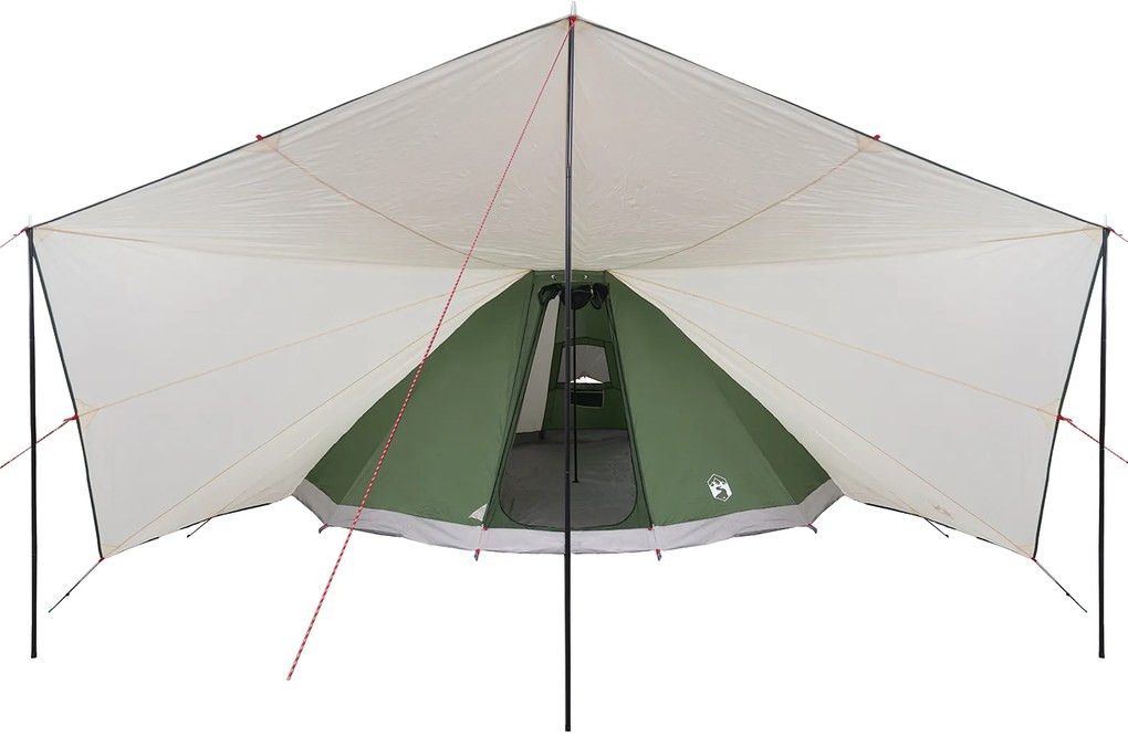 vidaXL Οικογενειακή Τέντα Tipi Πράσινη Waterproof για 12 Άτομα