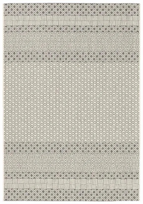 Καλοκαιρινό χαλί ψάθα Ethnik 1391A Brown/Grey-Light Beige 160 x 230