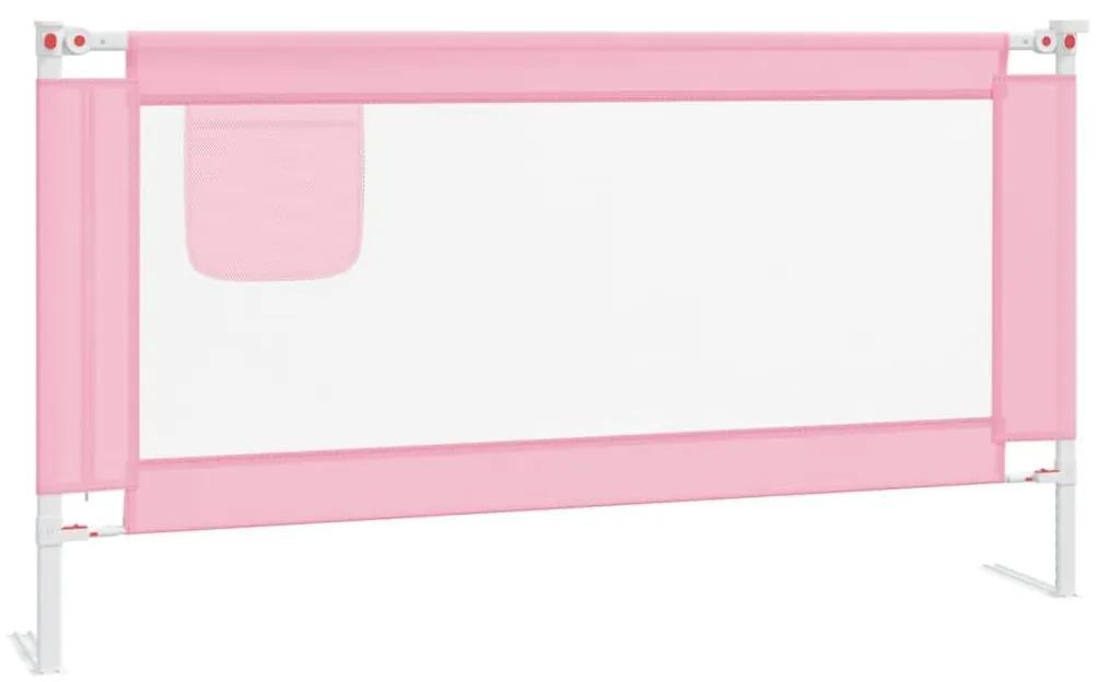 Μπάρα Κρεβατιού Προστατευτική Ροζ 160 x 25 εκ. Υφασμάτινη - Ροζ