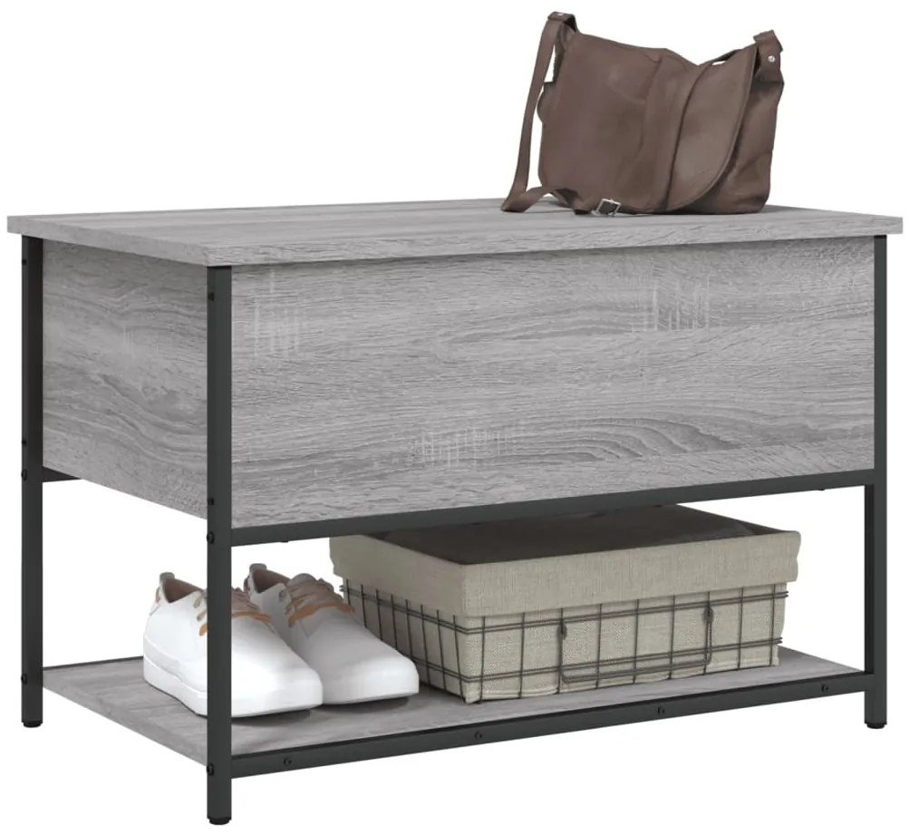 vidaXL Παγκάκι Αποθήκευσης Γκρι Sonoma 70x42,5x47εκ Επεξεργασμένο Ξύλο
