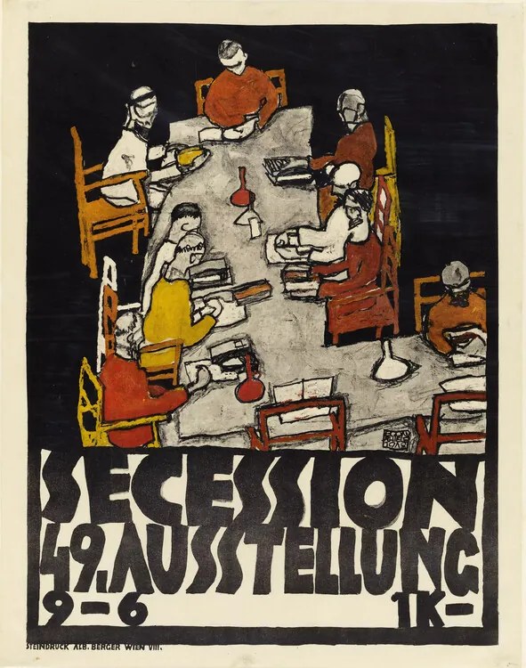 Αναπαραγωγή Poster for the Vienna Secession, 49th Exhibition, Die Freunde, Egon Schiele