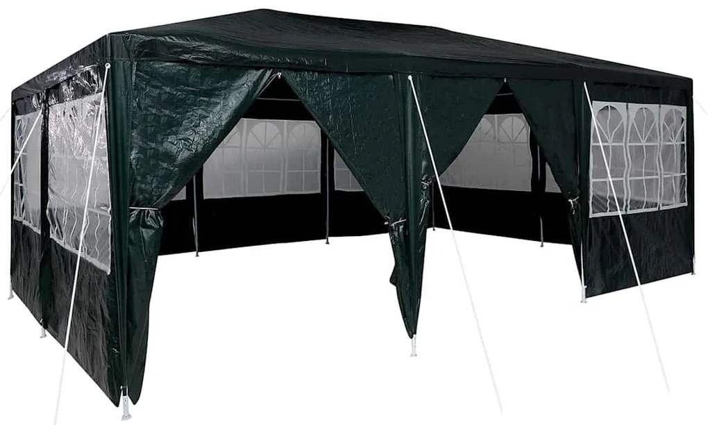 vidaXL Σκηνή Πάρτυ Πράσινο και Λευκό 600 x 400 x 266 εκ