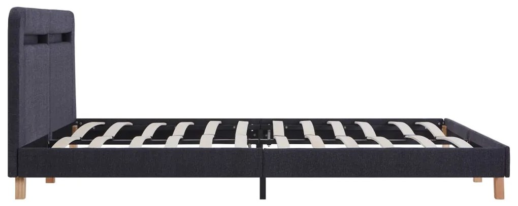 vidaXL Πλαίσιο Κρεβατιού με LED Σκούρο Γκρι 180 x 200 εκ. Υφασμάτινο