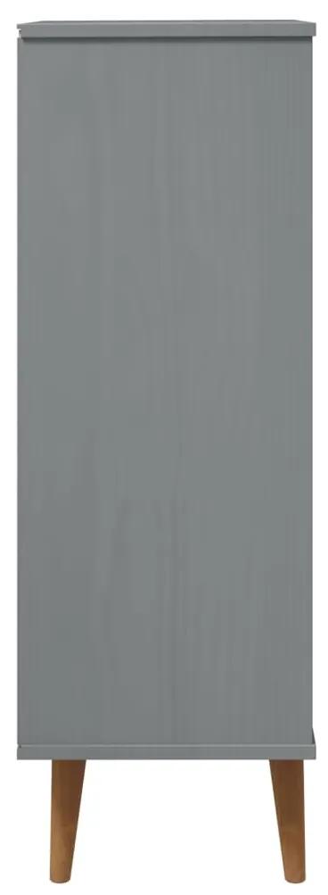 vidaXL Παπουτσοθήκη MOLDE Γκρι 59,5x35x103 εκ από Μασίφ Ξύλο Πεύκου
