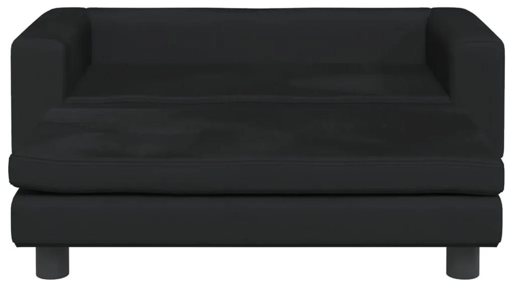 Κρεβάτι Σκύλου με Προέκταση Μαύρο 100 x 50 x 30 εκ. Βελούδινο