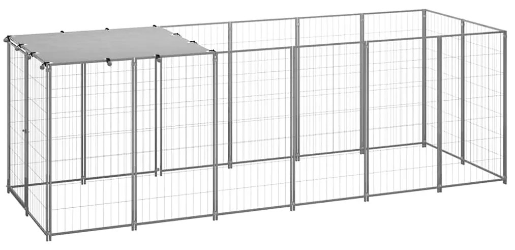 vidaXL Σπιτάκι σκύλου Ασημί 330 x 110 x 110 από Ατσάλι