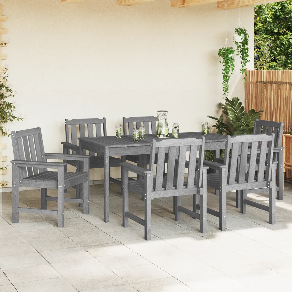 vidaXL Καρέκλες Κήπου 6 τεμ Ανοιχτό Γκρι 65.5x55.5x88 εκ. HDPE