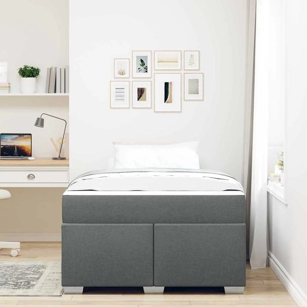 vidaXL Σκελετός Κρεβατιού Σκούρο γκρι 120 x 190 cm ύφασμα