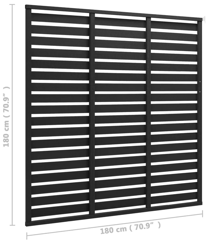 vidaXL Πάνελ Περίφραξης Μαύρο 180 x 180 εκ. από WPC