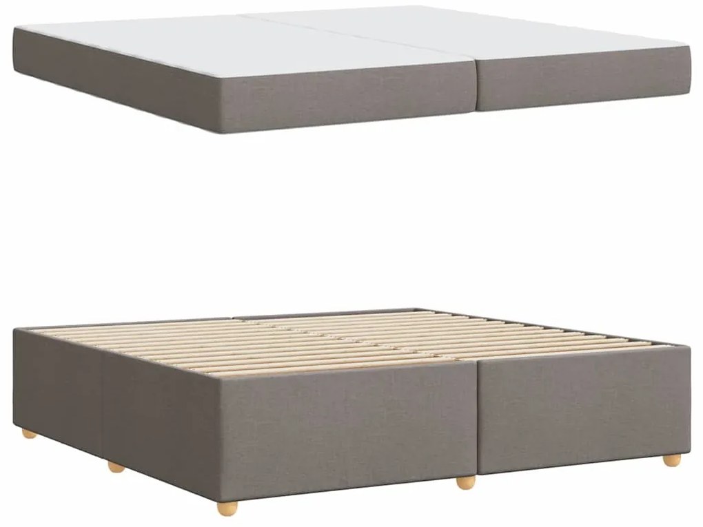 vidaXL Σκελετός Κρεβατιού Άλλο Taupe 200 x 200 cm ύφασμα