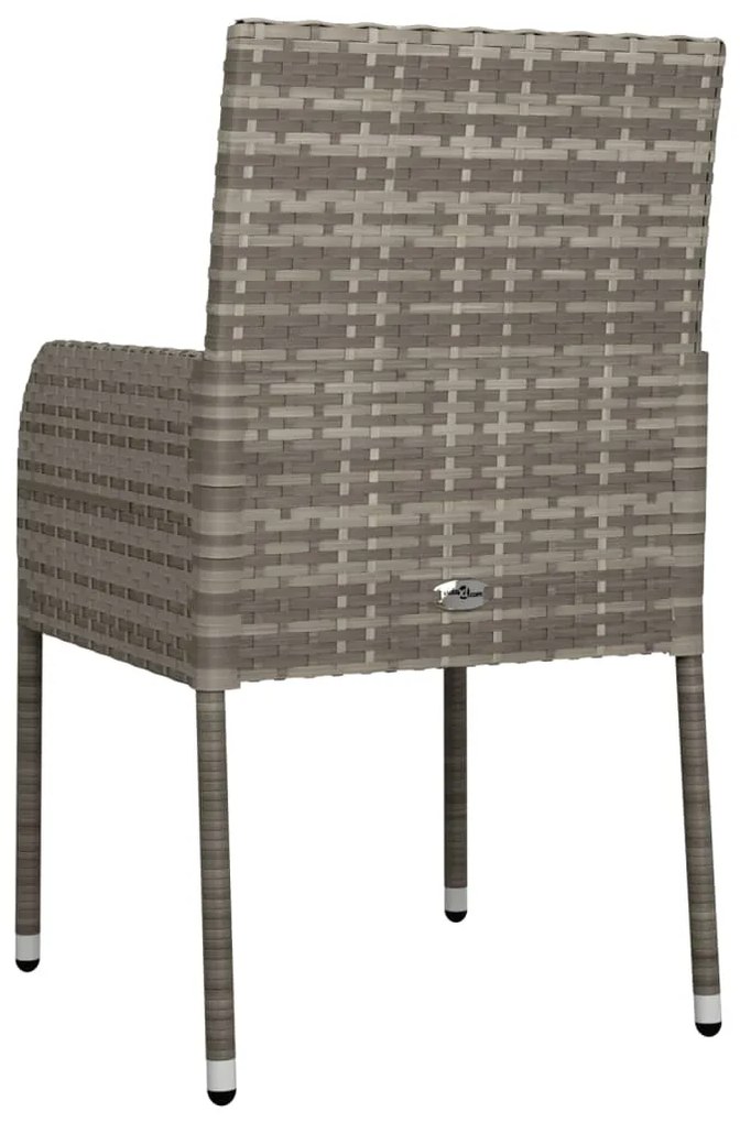 vidaXL Καρέκλες Κήπου 2 τεμ. Γκρι από Συνθετικό Ρατάν με Μαξιλάρια