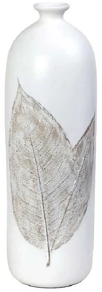 Βάζο Ανάγλυφο FIK356 12x12x35,5cm White-Beige Epsiel Πολυρεσίνη