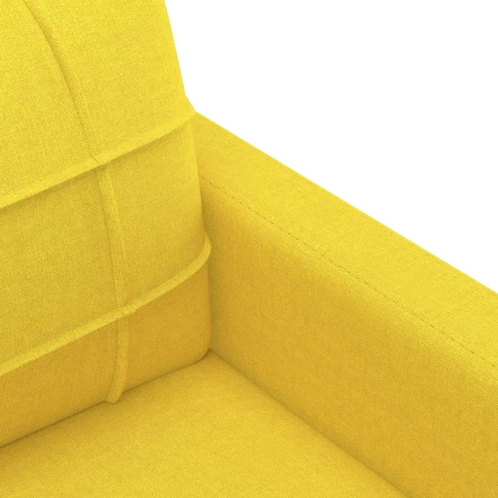 vidaXL Καναπές Διθέσιος Ανοιχτό Κίτρινο 140 εκ. Υφασμάτινος