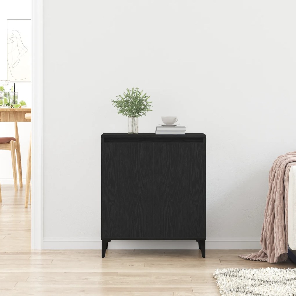 vidaXL Μπουφές Μαύρη Δρυς 60x35x70 εκ από Μηχανοποιημένο Ξύλο
