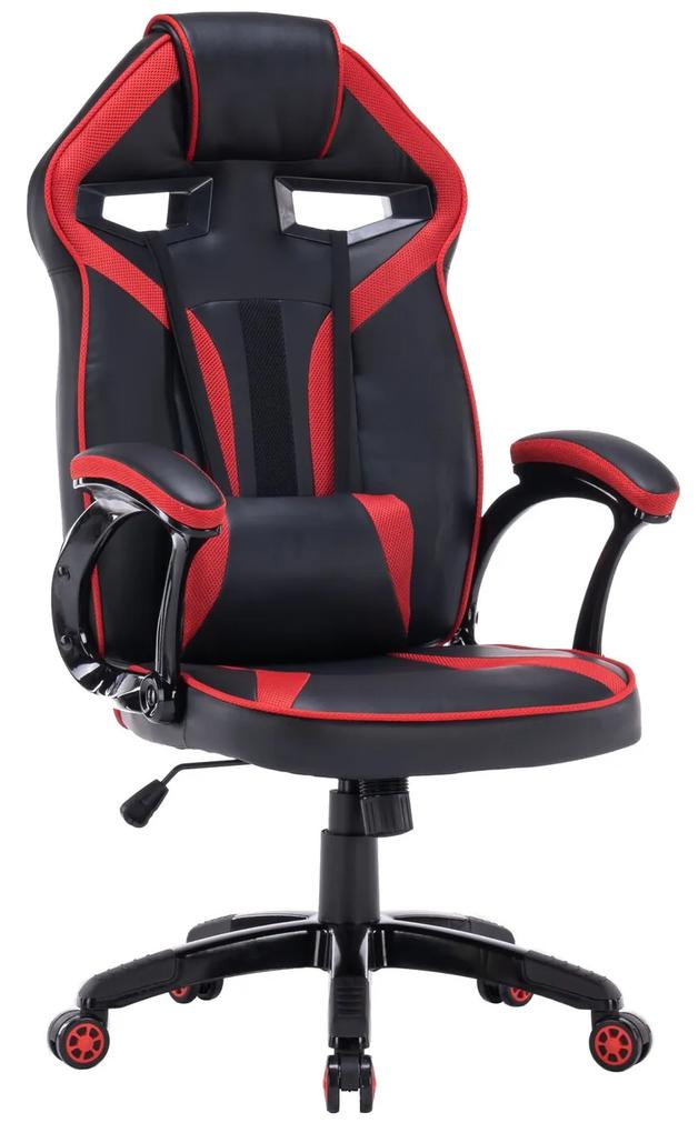 Καρέκλα gaming Mandeville 231, Κόκκινο, Μαύρο, 120x66x67cm, 17 kg, Με μπράτσα, Με ρόδες, Μηχανισμός καρέκλας: Κλίση | Epipla1.gr