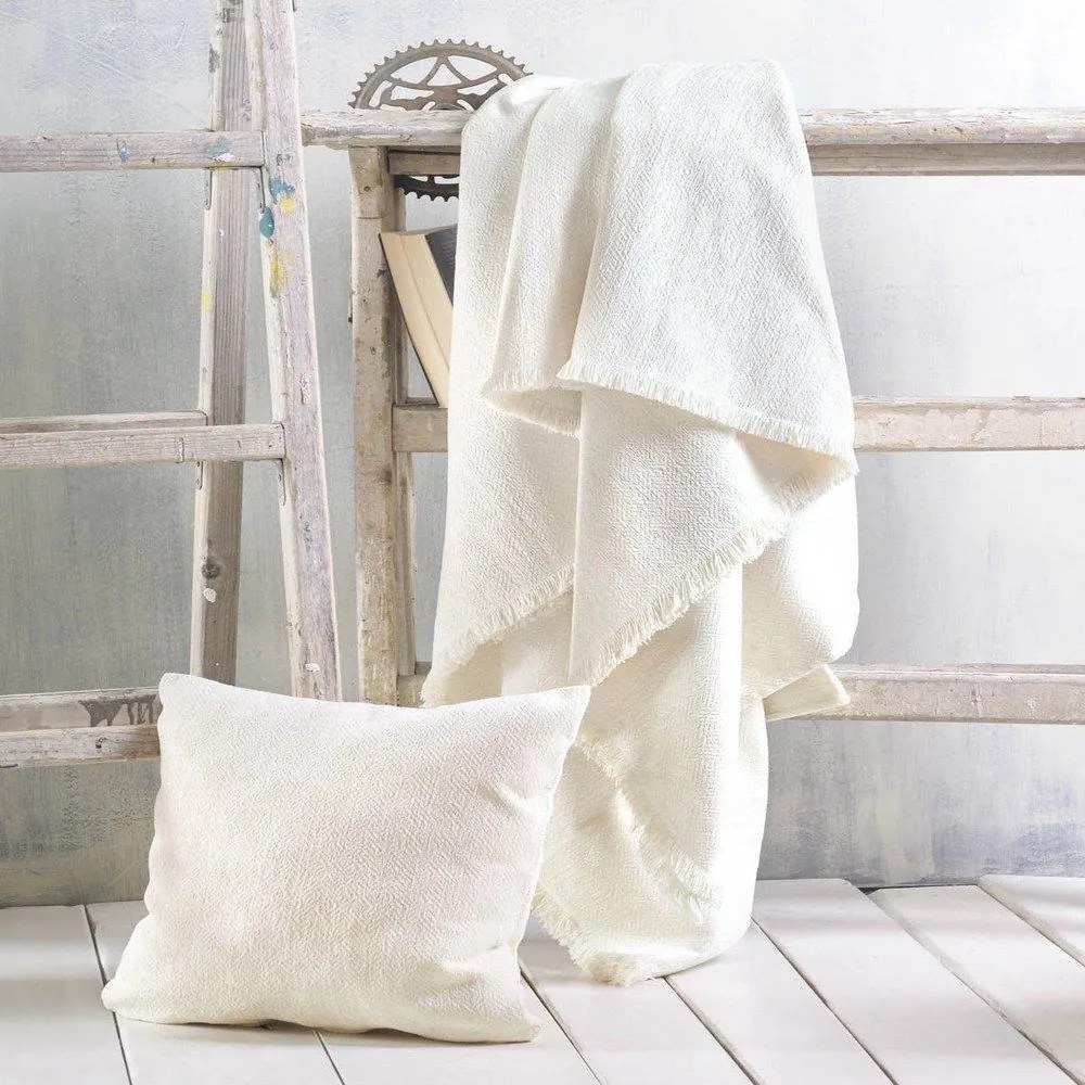 Ριχτάρι Avida Ecru Ρυθμός Πολυθρόνα 160x180cm Chenille,Cotton,Polyester