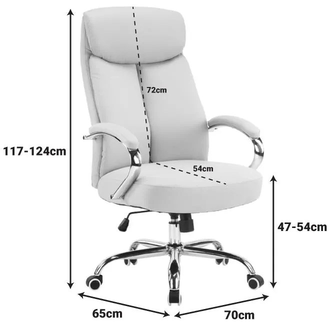 Καρέκλα γραφείου διευθυντή Venza PU σε Μπέζ 70x65x117-124εκ. 70x65x117 εκ.