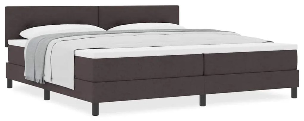 vidaXL Κρεβάτι box spring με στρώμα Σκούρο Καφέ 200 x 200 cm ύφασμα