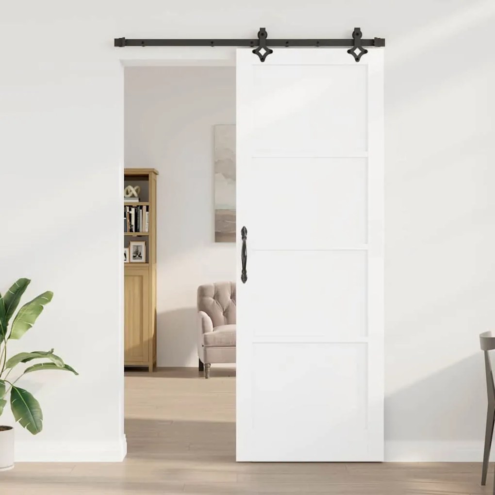vidaXL Σετ Συρόμενης Πόρτας ORKDAL Λευκό και μαύρο 83 x 232 εκ.