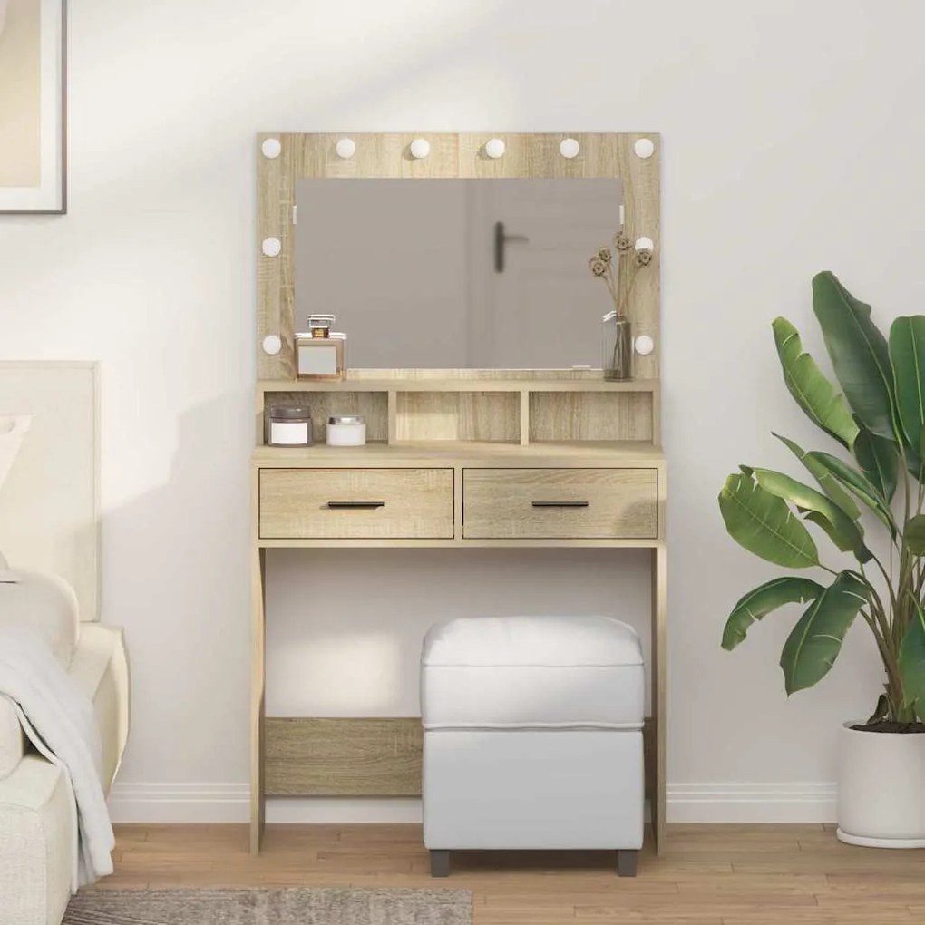 vidaXL Κομοδίνο Sonoma Δρυς 79 x 41 x 135 cm Επεξεργασμένο ξύλο