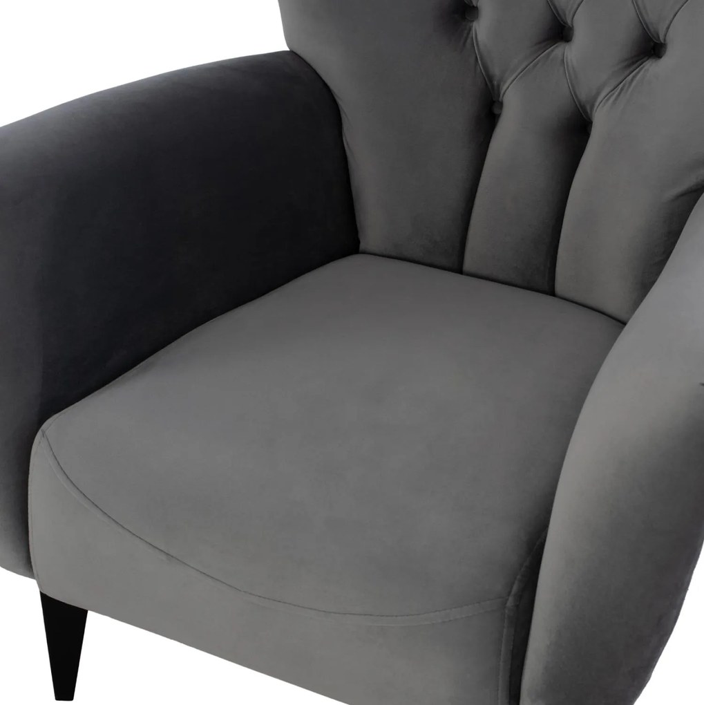 ΠΟΛΥΘΡΟΝΑ ΜΠΕΡΖΕΡΑ Τ. CHESTERFIELD ΒΕΛΟΥΔΟ ΓΚΡΙ 87x88x100 εκ. 87x88x100 εκ.