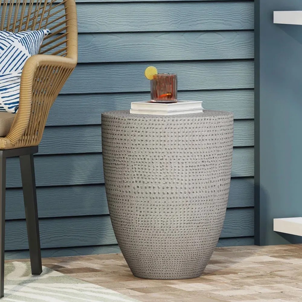 AFRICA SIDE TABLE ΓΚΡΙ 36x36xH45cm - 04-1215