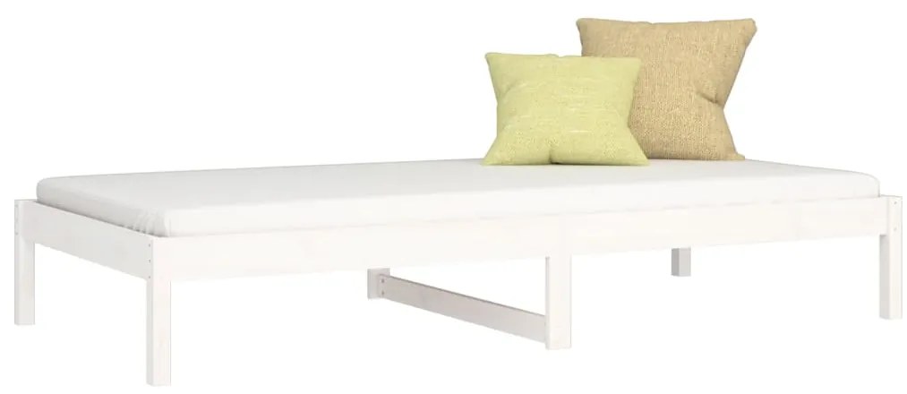 vidaXL Καναπές Κρεβάτι Χωρίς Στρώμα Λευκό 90x200 εκ. Μασίφ Ξύλο Πεύκου